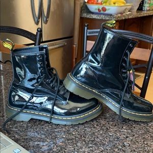 Dr Martens gloss black boots 1460